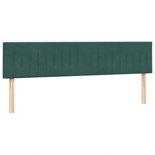 Kontinentalseng med madras 200x210 cm fløjl mørkegrøn