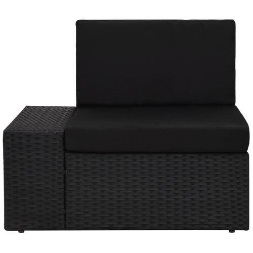 Loungesæt til haven 6 dele med hynder polyrattan sort