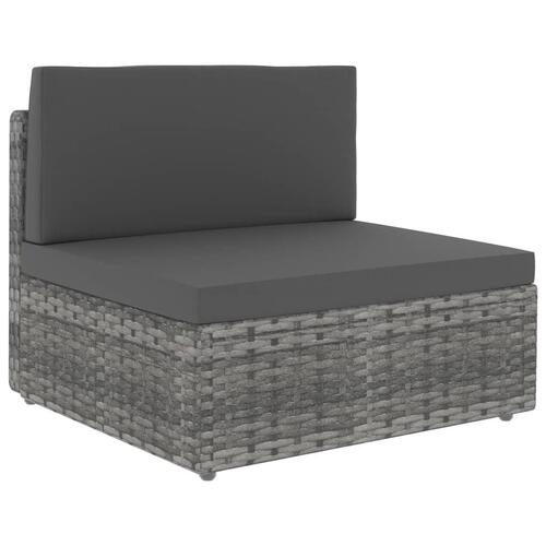 Midtersæde til sofa polyrattan grå