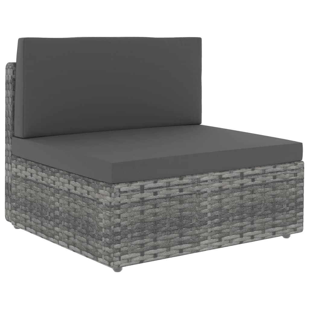 Midtersæde til sofa polyrattan grå
