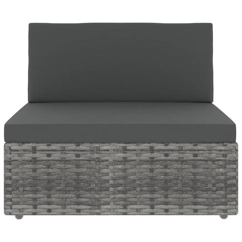Midtersæde til sofa polyrattan grå