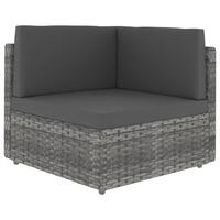 Hjørnedel til sofa polyrattan grå