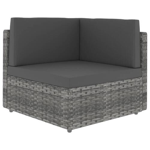 Hjørnedel til sofa polyrattan grå