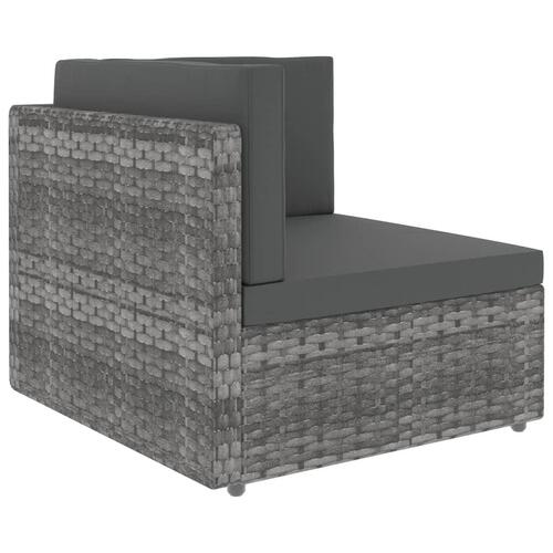 Hjørnedel til sofa polyrattan grå