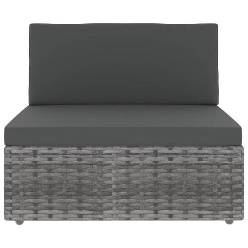 Loungesæt til haven 8 dele polyrattan grå