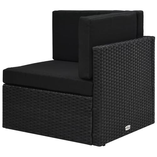 Loungesæt til haven 8 dele med hynder polyrattan sort