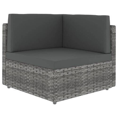 Loungesæt til haven 8 dele med hynder polyrattan grå