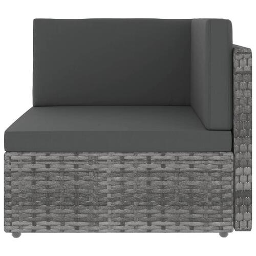 Loungesæt til haven 8 dele med hynder polyrattan grå
