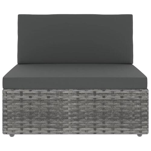 Loungesæt til haven 11 dele med hynder polyrattan grå