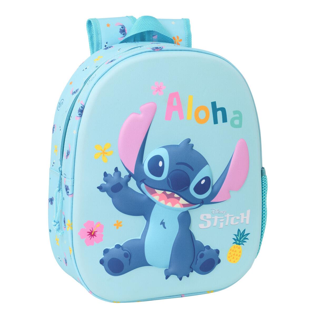 Skoletaske Lilo & Stitch Lyseblå 27 x 33 x 10 cm