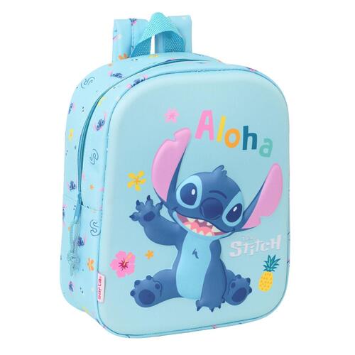 Skoletaske Lilo & Stitch Lyseblå 22 x 27 x 10 cm