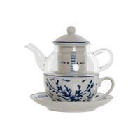 Tekande Home ESPRIT Blå Hvid Krystal Porcelæn