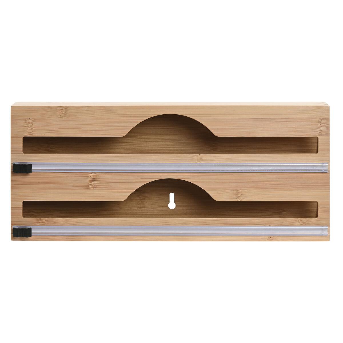 Køkkenrulleholder i natur bambus - 33,5 × 7 × 14,5 cm