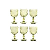 Sæt med glas Home ESPRIT Grøn Krystal 260 ml (6 enheder)