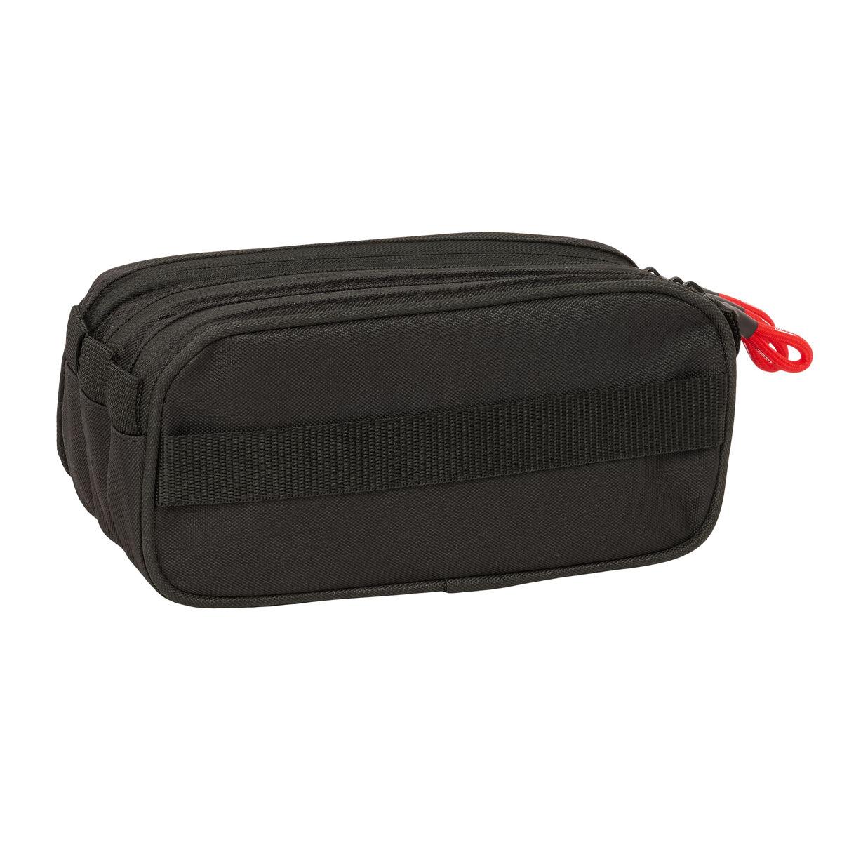 Munich Vulcan tredobbelt penalhus, sort - 21,5 × 10 × 8 cm