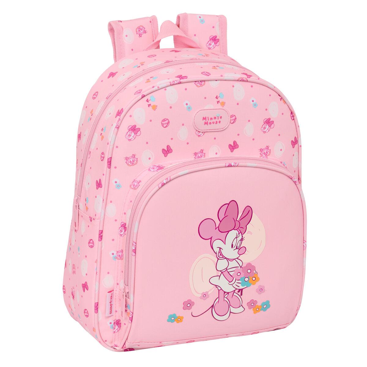 Minnie Mouse børnetaske - Baby Pink skoletaske 28 × 34 × 10 cm