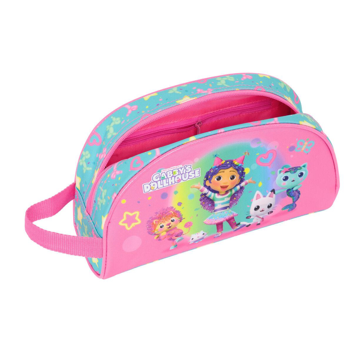 Gabby's Dollhouse rejsetoilettaske - Confetti pink/turkis, 26 × 16 × 9 cm