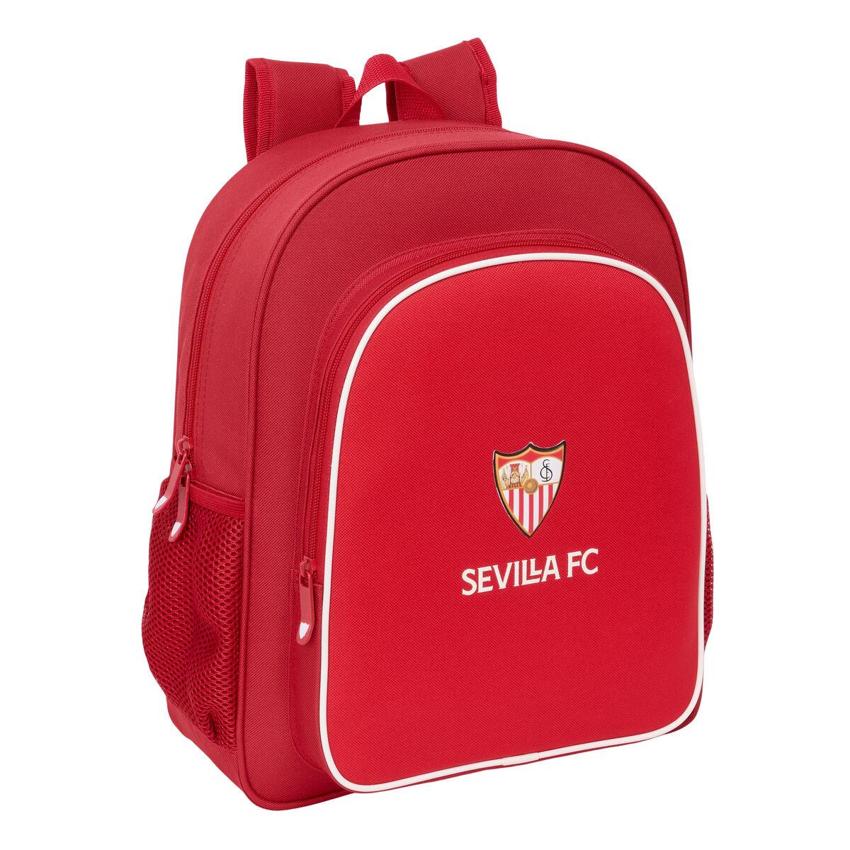 Skoletaske Sevilla Fútbol Club - Rød, 32 × 38 × 12 cm