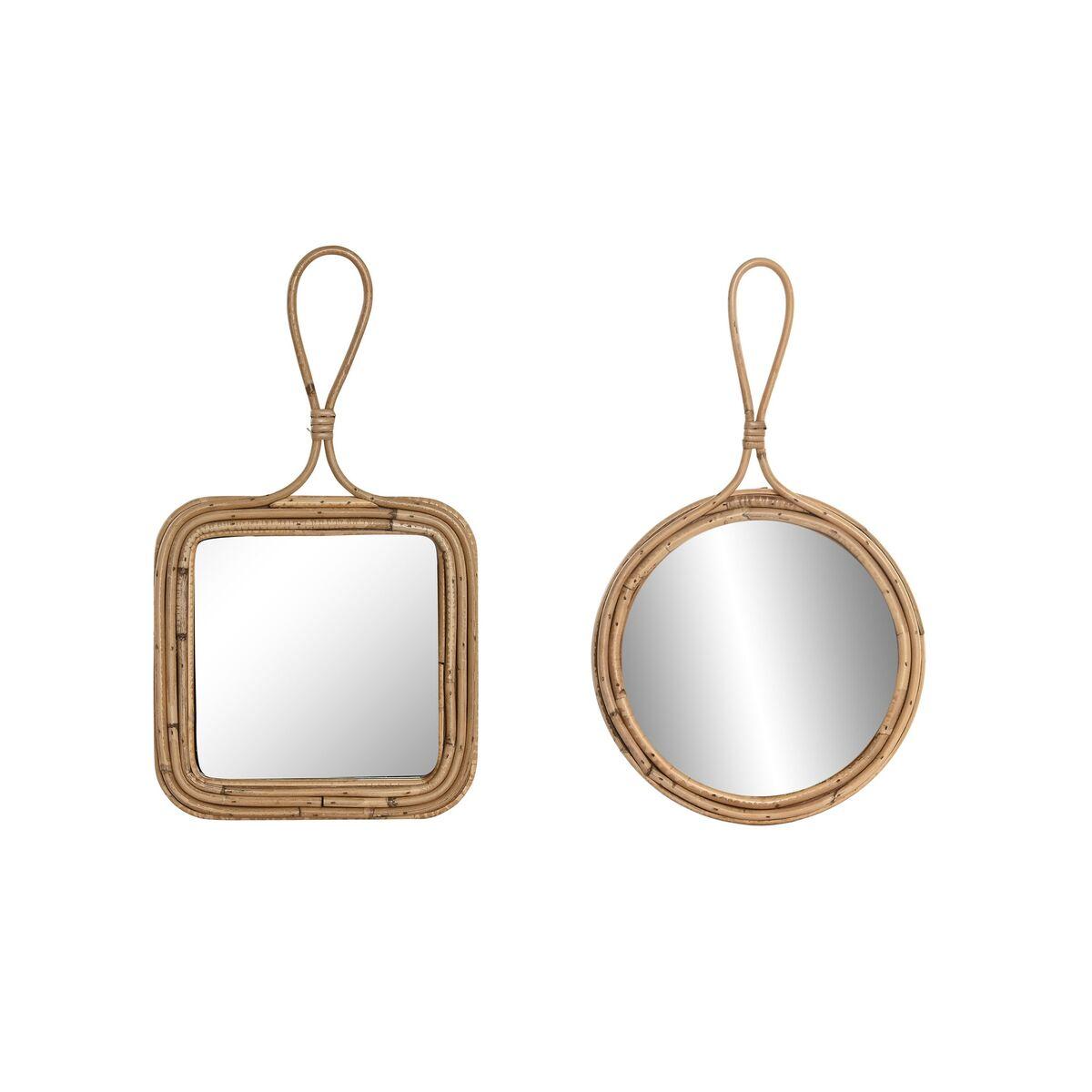 Vægspejl sæt - natur, 24 × 2,5 × 40 cm (2 stk.)