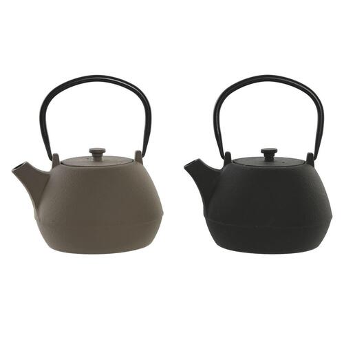 Tekande Home ESPRIT Sort Beige Rustfrit stål Jern 1,2 L (2 enheder)
