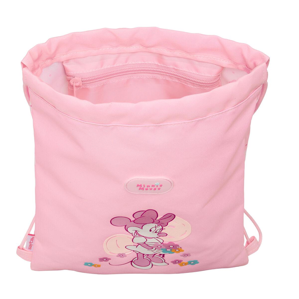 Minnie Mouse snøre-rygsæk - Baby Pink 26 × 34 × 1 cm
