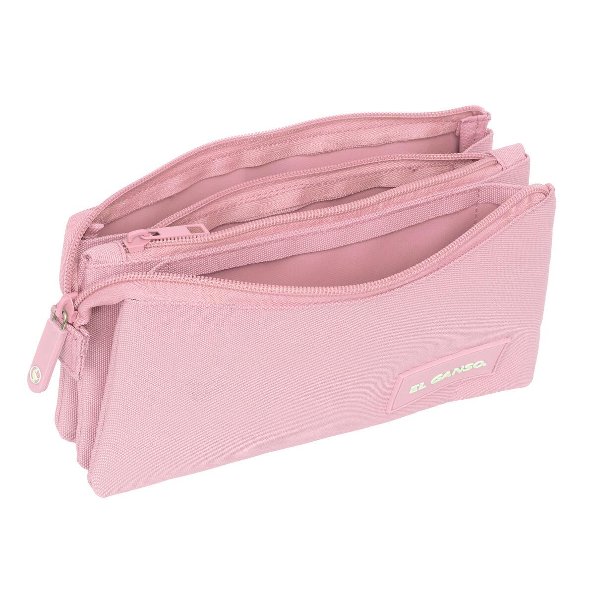 El Ganso tredobbelt penalhus - Pink, 22 × 12 × 3 cm