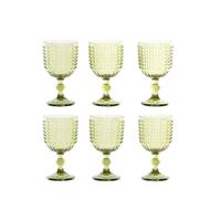 Sæt med glas Home ESPRIT Grøn Krystal 380 ml (6 enheder)