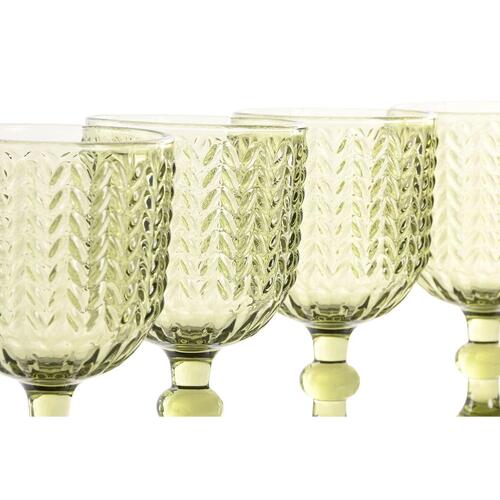 Sæt med glas Home ESPRIT Grøn Krystal 380 ml (6 enheder)