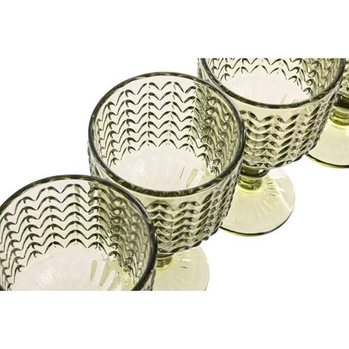 Sæt med glas Home ESPRIT Grøn Krystal 380 ml (6 enheder)