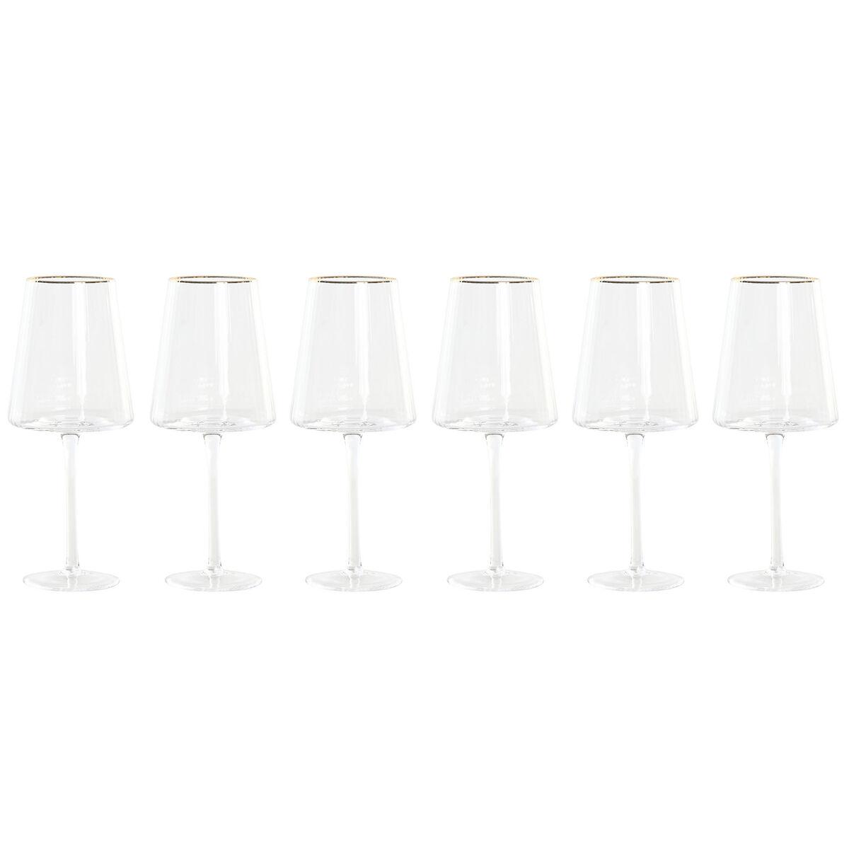 Glassæt - gennemsigtige krystalglas med gylden kant 400 ml (6 stk.)