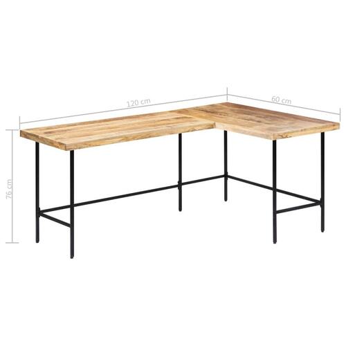 Skrivebord 180x120x76 cm massivt mangotræ