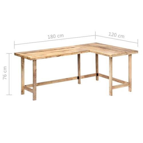 Skrivebord 180 x 120 x 76 cm massivt mangotræ