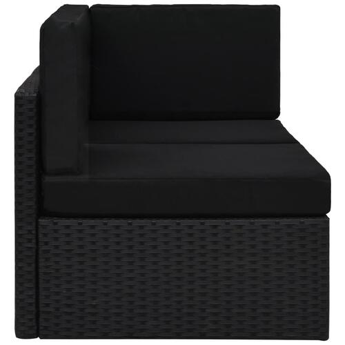 Loungesæt til haven 11 dele med hynder polyrattan sort