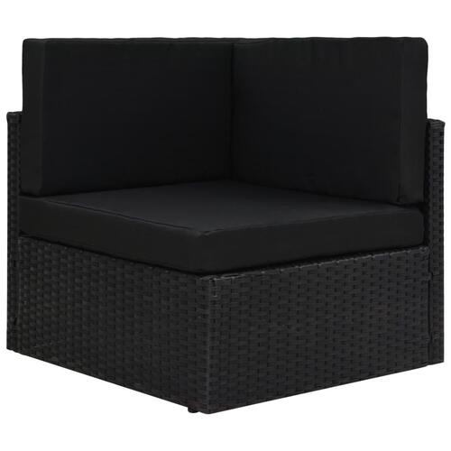 Loungesæt til haven 9 dele polyrattan sort