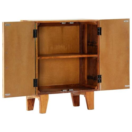Håndskåret skænk 60x30x75 cm massivt genanvendt træ