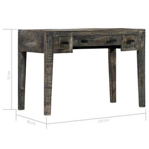 Skrivebord 110 x 50 x 75 cm massivt mangotræ sort