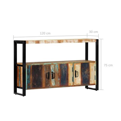 Skænk 120x30x75 cm massivt genbrugstræ