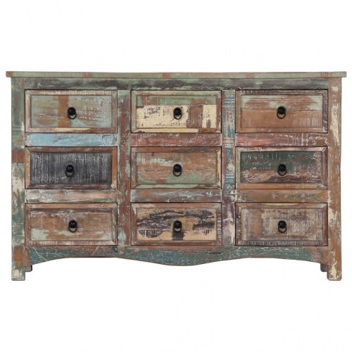 Kommode 130x40x80 cm massivt genbrugstræ