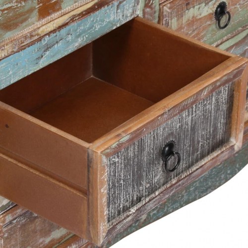 Kommode 130x40x80 cm massivt genbrugstræ