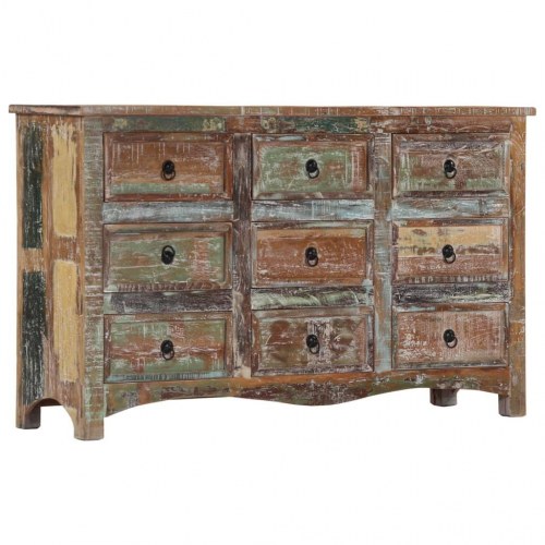 Kommode 130x40x80 cm massivt genbrugstræ