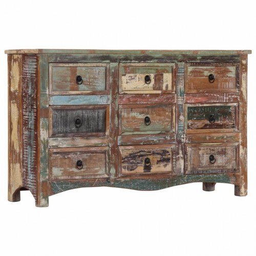 Kommode 130x40x80 cm massivt genbrugstræ