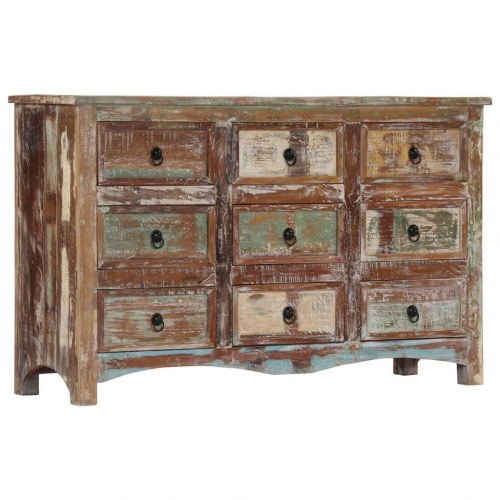 Kommode 130x40x80 cm massivt genbrugstræ