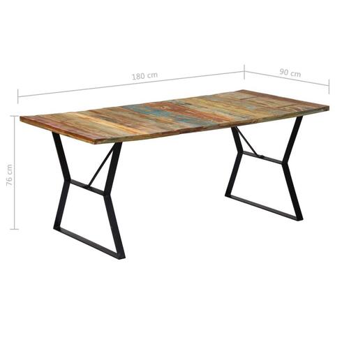 Spisebord 180x90x76 cm massivt genbrugstræ