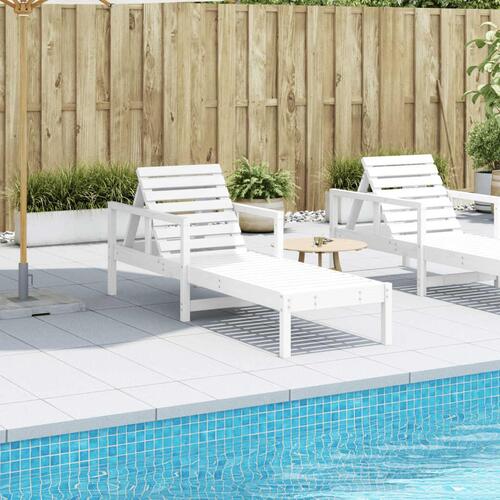 Liggestol 199,5x62x55 cm massivt fyrretræ hvid (OUTLET A)