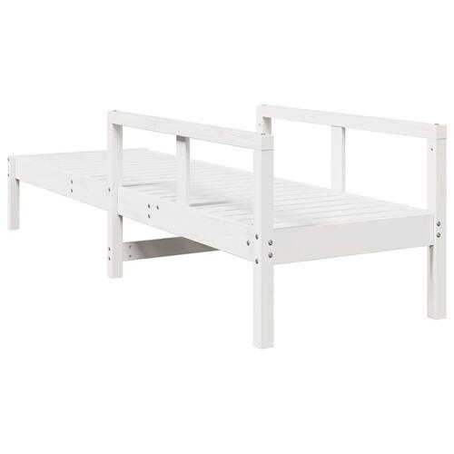 Liggestol 199,5x62x55 cm massivt fyrretræ hvid (OUTLET A)
