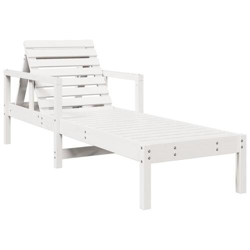 Liggestol 199,5x62x55 cm massivt fyrretræ hvid (OUTLET A)