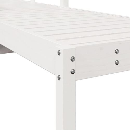 Liggestol 199,5x62x55 cm massivt fyrretræ hvid (OUTLET A)