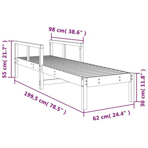 Liggestol 199,5x62x55 cm massivt fyrretræ hvid (OUTLET A)