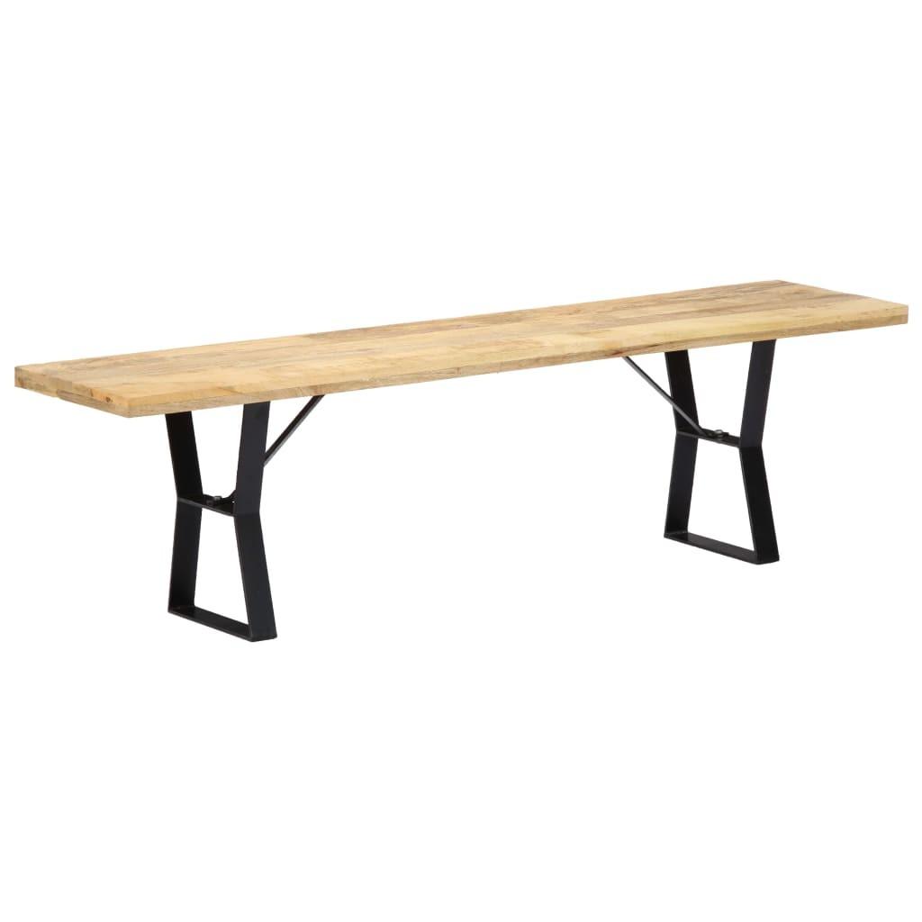 Bænk i massivt mangotræ 160 cm