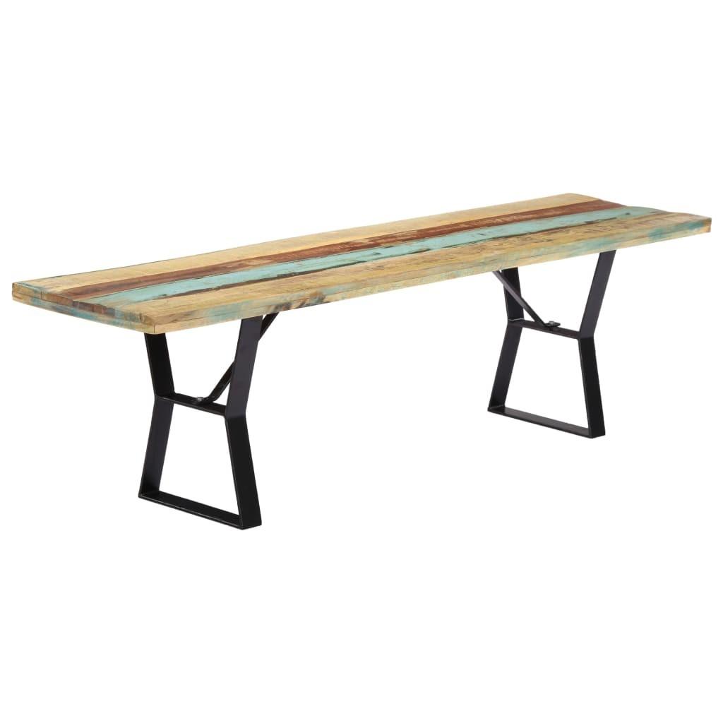 Bænk 160 cm massivt genbrugstræ